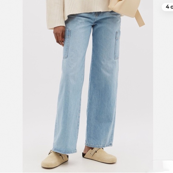 FRAME High Rise Baggy Pocket Jeans/Wide Leg in Genoa/Light Wash/size 27 - Picture 4 of 13